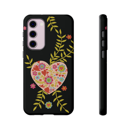 Let Love Bloom on Black | Tough Phone Case