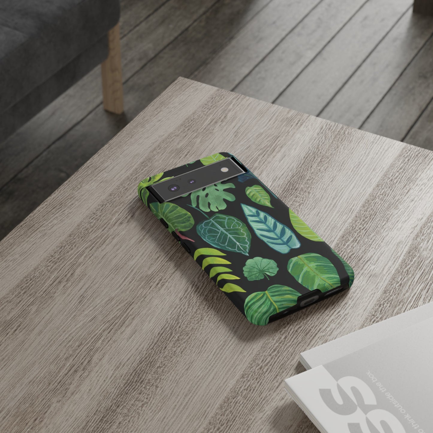 Leaves on Black | Tough Phone Case