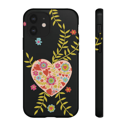 Let Love Bloom on Black | Tough Phone Case