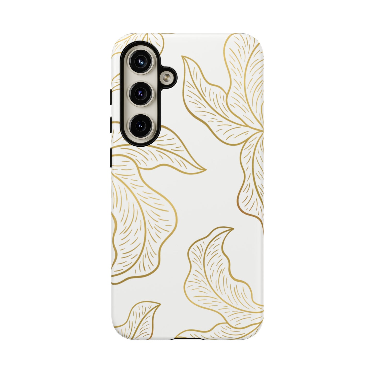 Gold Leaf on White | Tough Phone Case