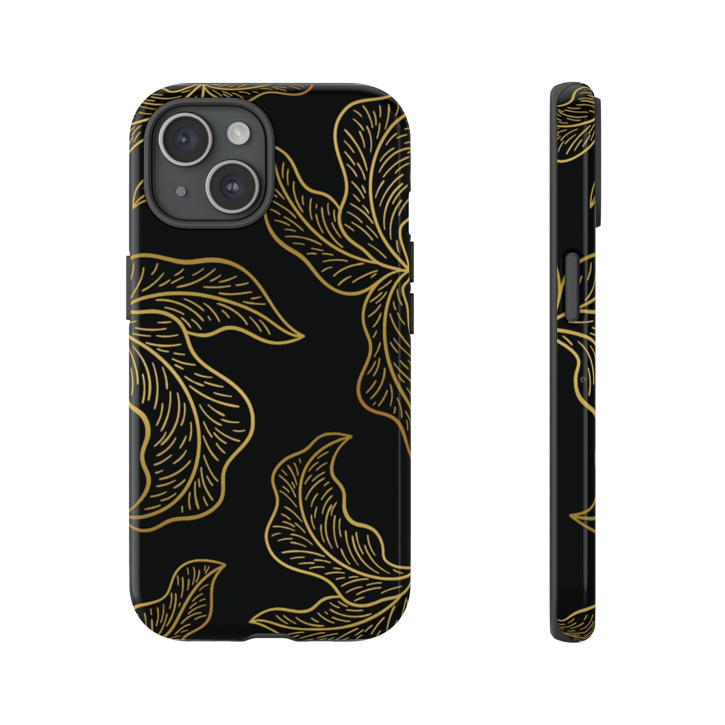 Gold Leaf on Black | Tough Phone Case