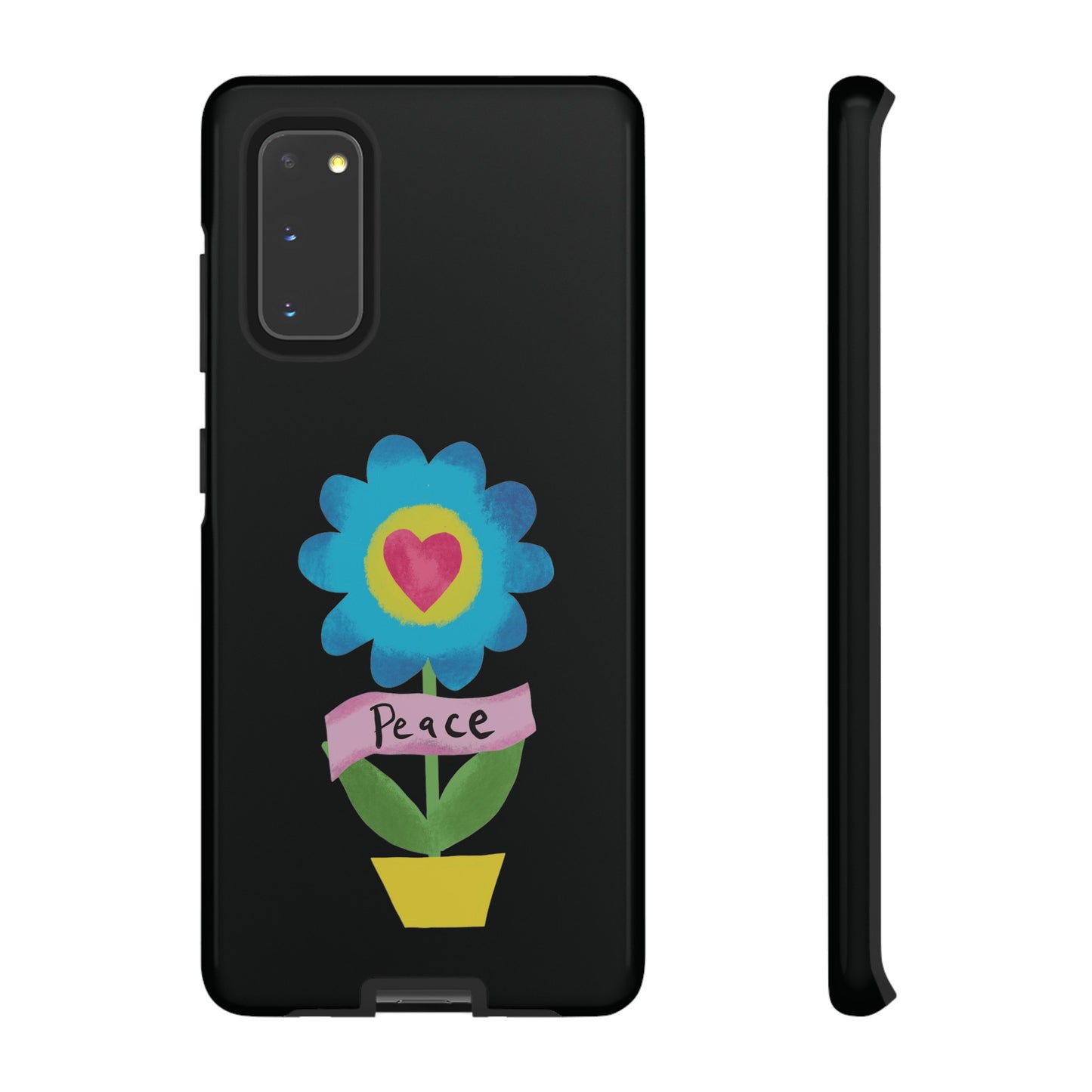 Peace Flower on Black | Tough Phone Case