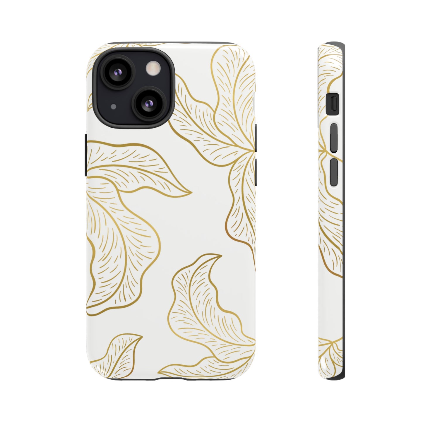 Gold Leaf on White | Tough Phone Case