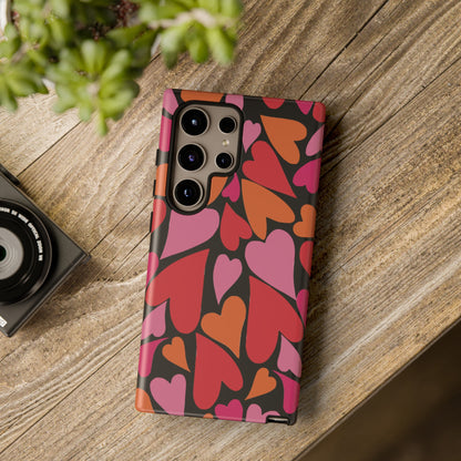 Heart Charmer on Black | Tough Phone Case