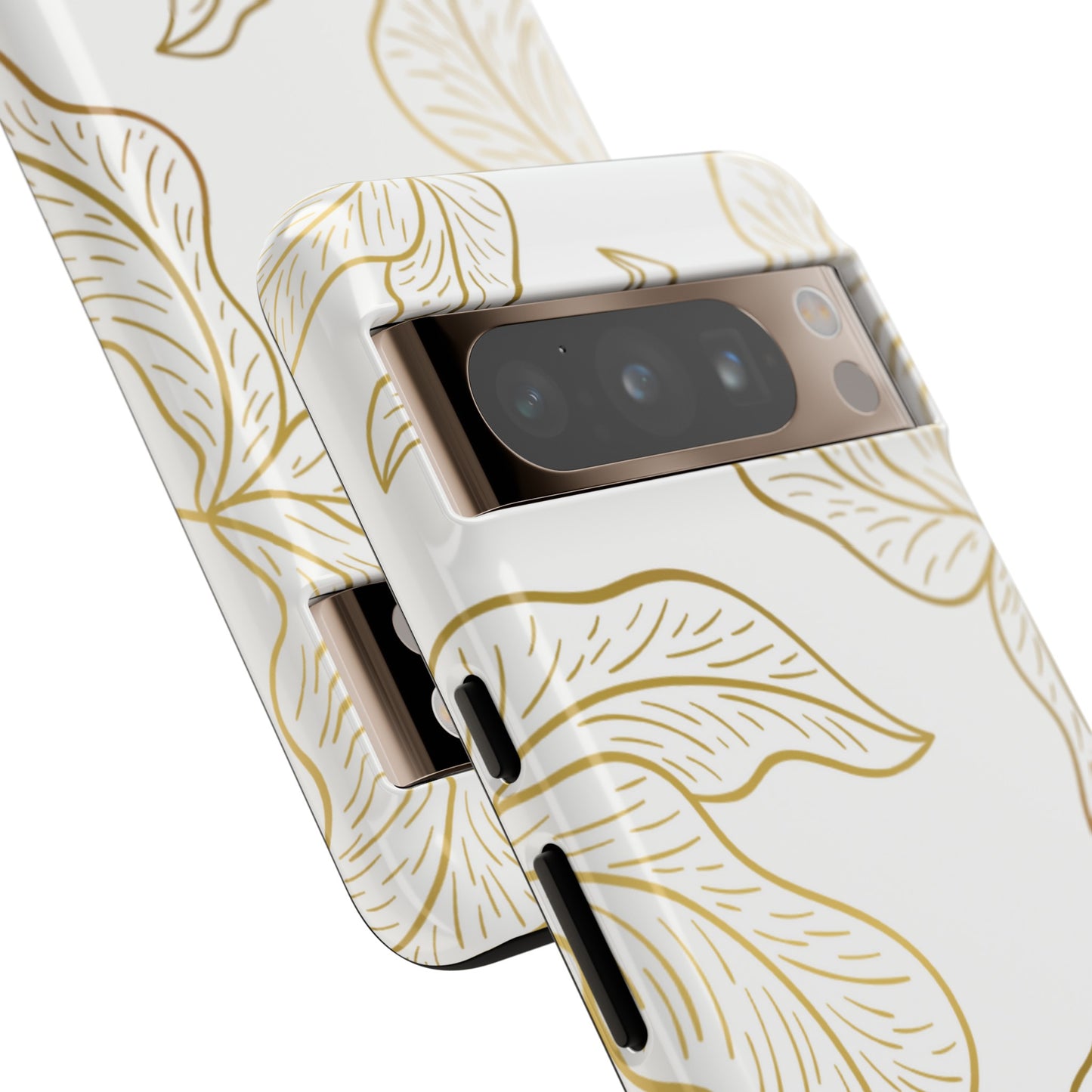 Gold Leaf on White | Tough Phone Case