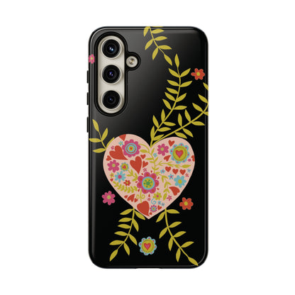 Let Love Bloom on Black | Tough Phone Case