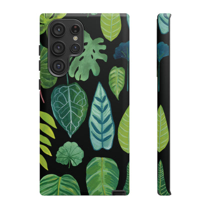 Leaves on Black | Tough Phone Case