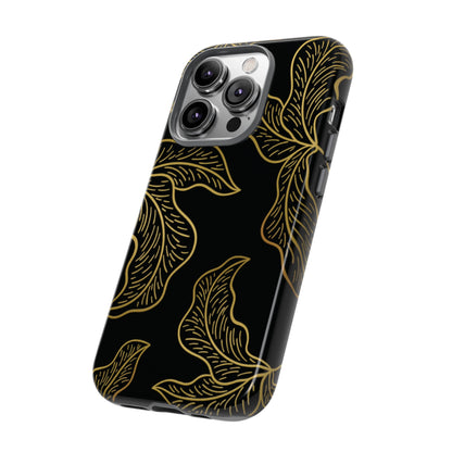 Gold Leaf on Black | Tough Phone Case