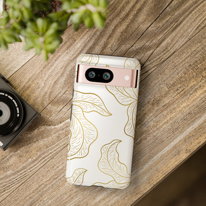 Gold Leaf on White | Tough Phone Case