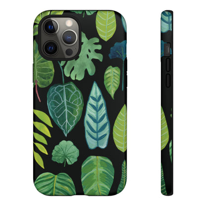 Leaves on Black | Tough Phone Case