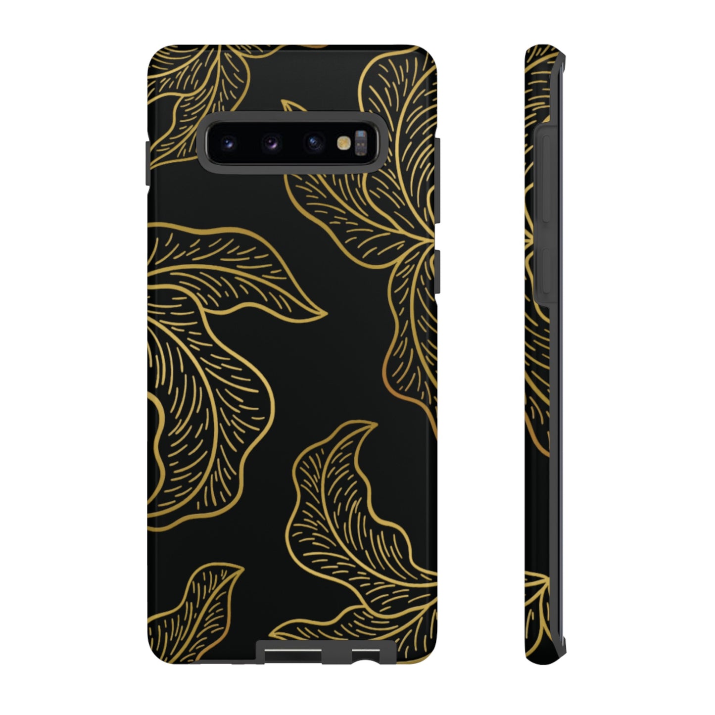 Gold Leaf on Black | Tough Phone Case