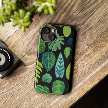 Leaves on Black | Tough Phone Case