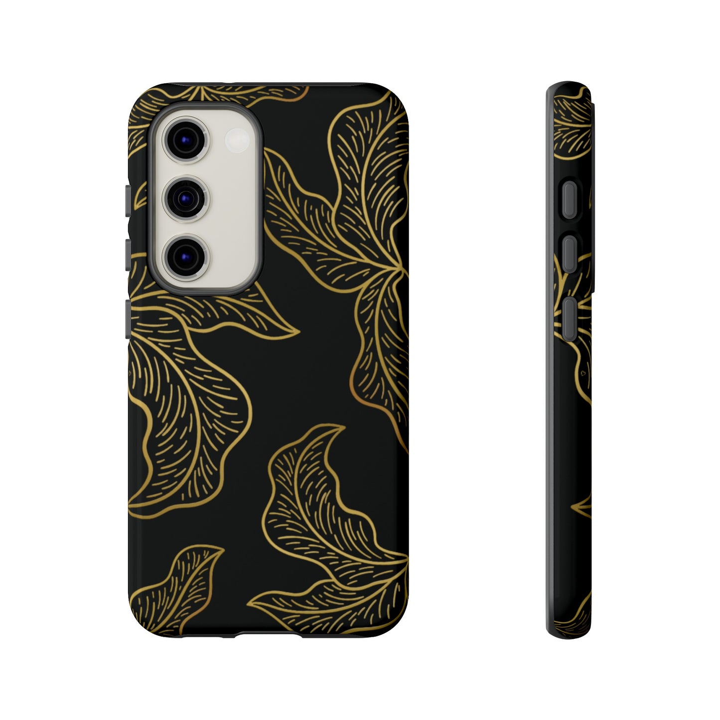 Gold Leaf on Black | Tough Phone Case