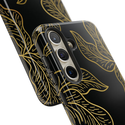 Gold Leaf on Black | Tough Phone Case