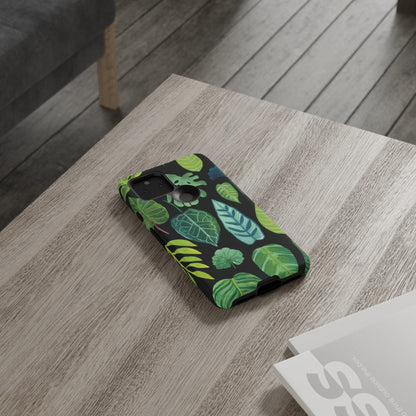 Leaves on Black | Tough Phone Case