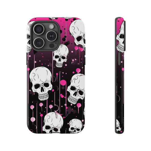 Pink Gothic Skulls Tough Phone Case
