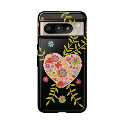 Let Love Bloom on Black | Tough Phone Case