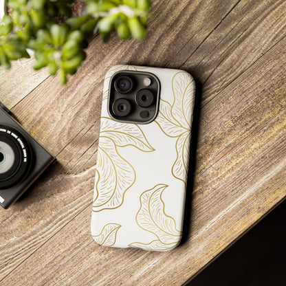 Gold Leaf on White | Tough Phone Case