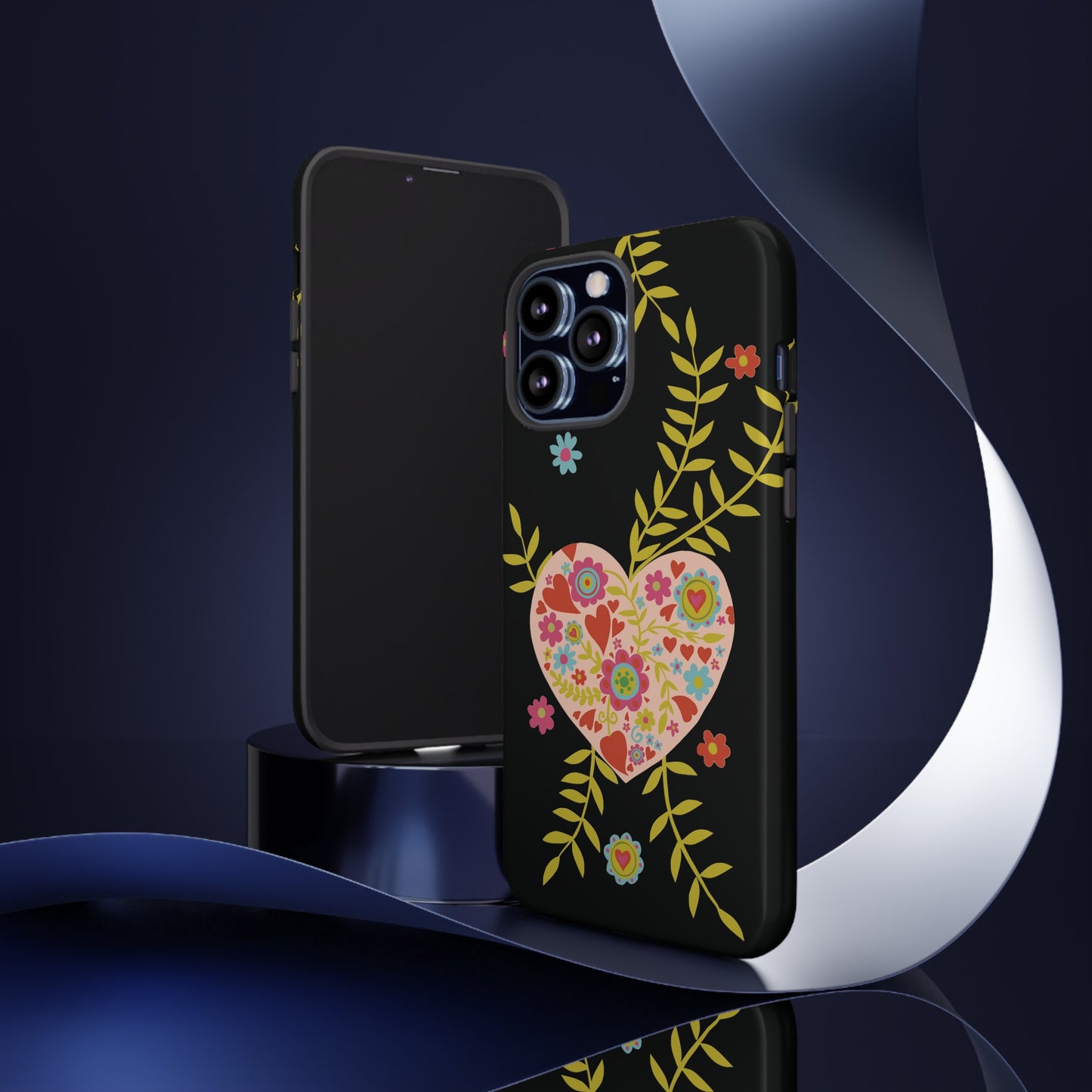 Let Love Bloom on Black | Tough Phone Case