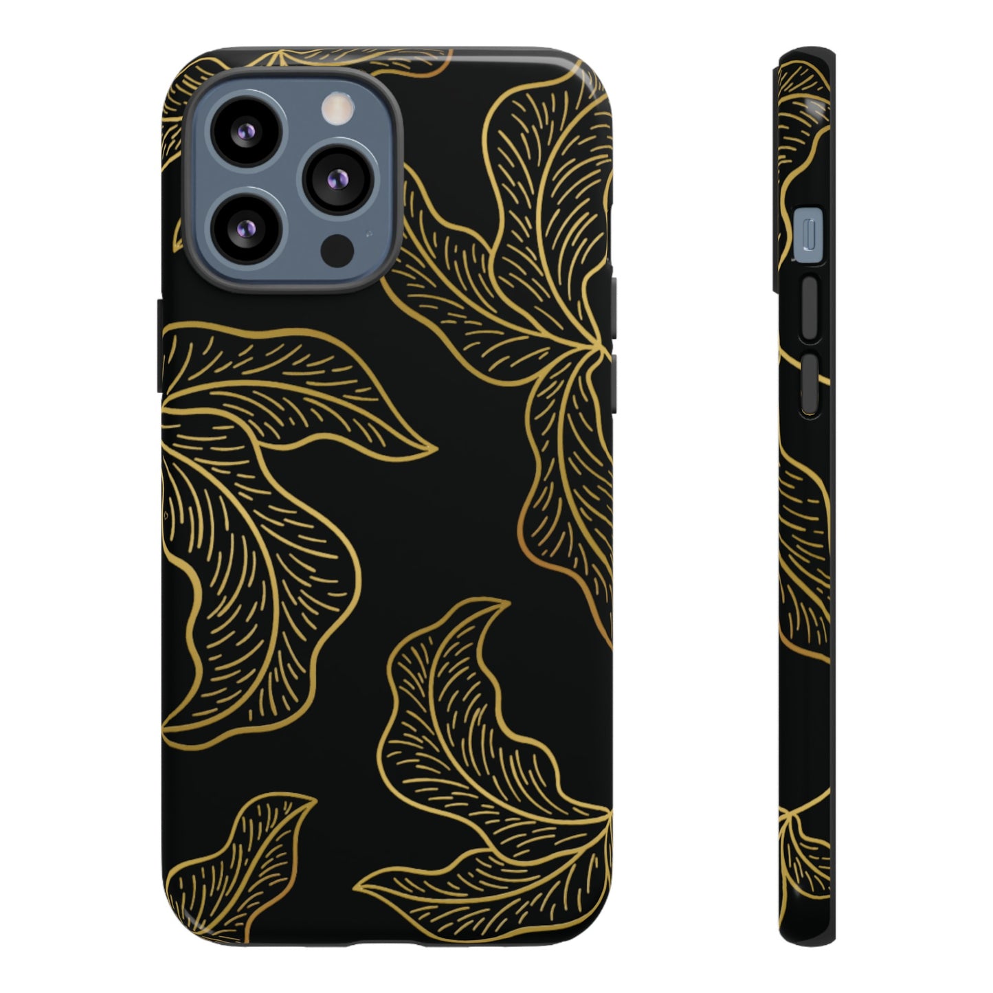 Gold Leaf on Black | Tough Phone Case