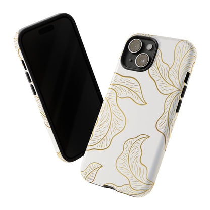 Gold Leaf on White | Tough Phone Case