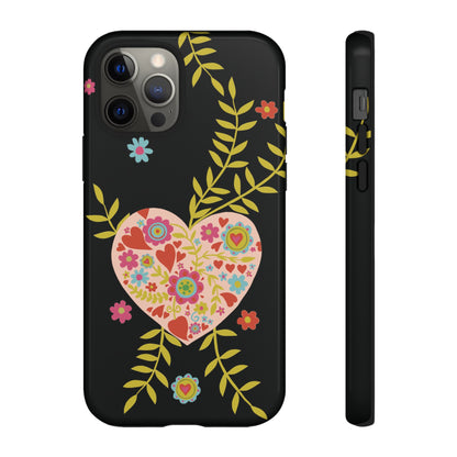 Let Love Bloom on Black | Tough Phone Case