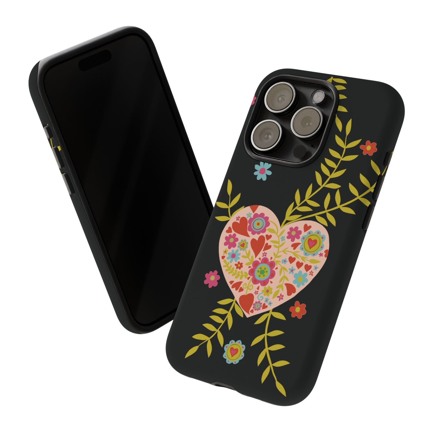 Let Love Bloom on Black | Tough Phone Case