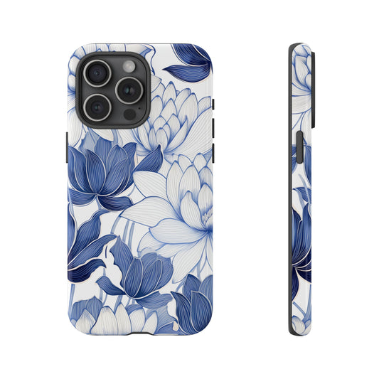 Blue Lotus Tough Phone Case