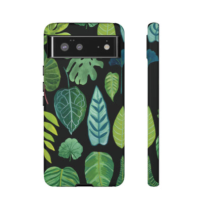 Leaves on Black | Tough Phone Case