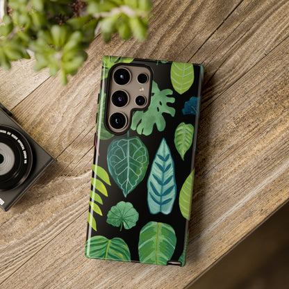 Leaves on Black | Tough Phone Case