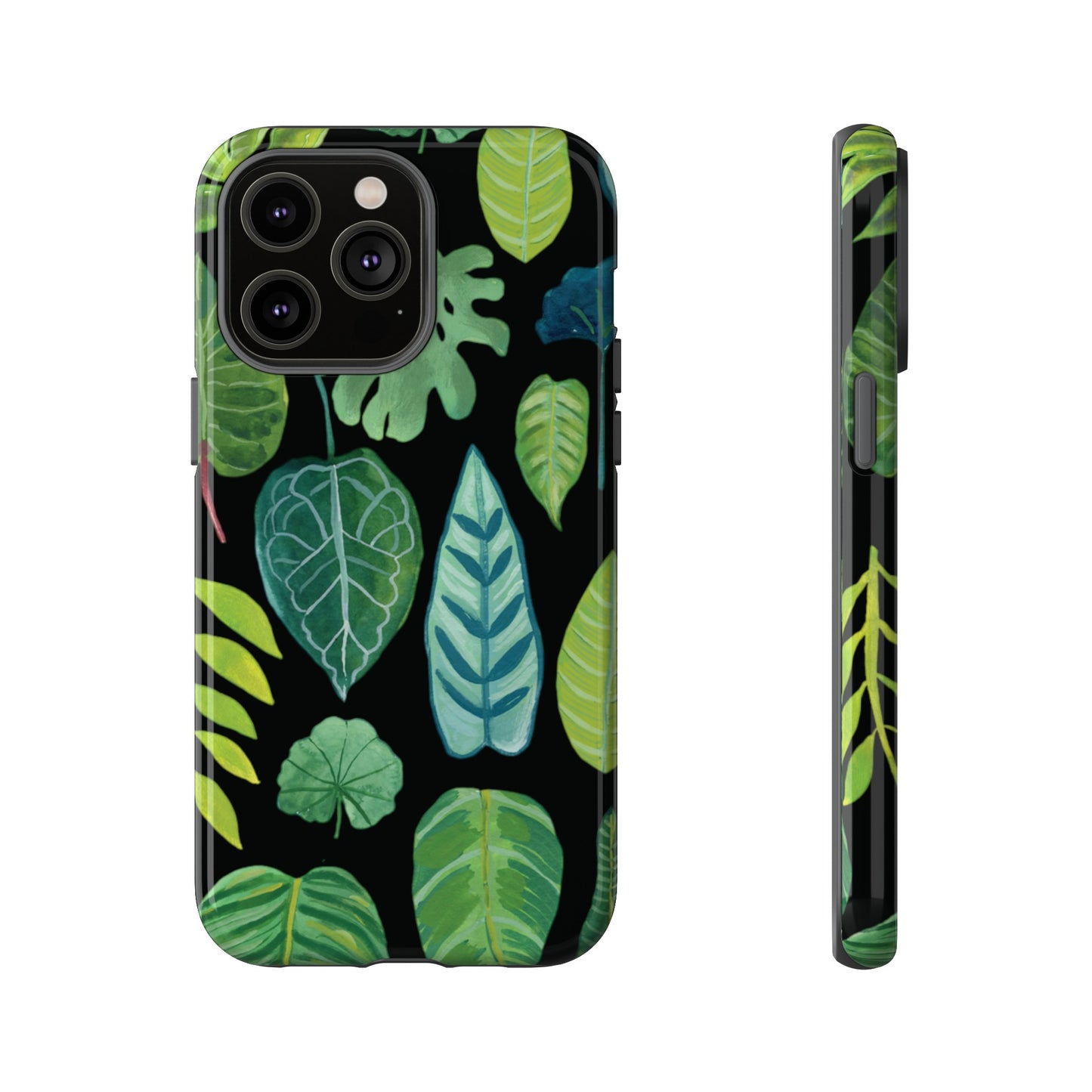 Leaves on Black | Tough Phone Case