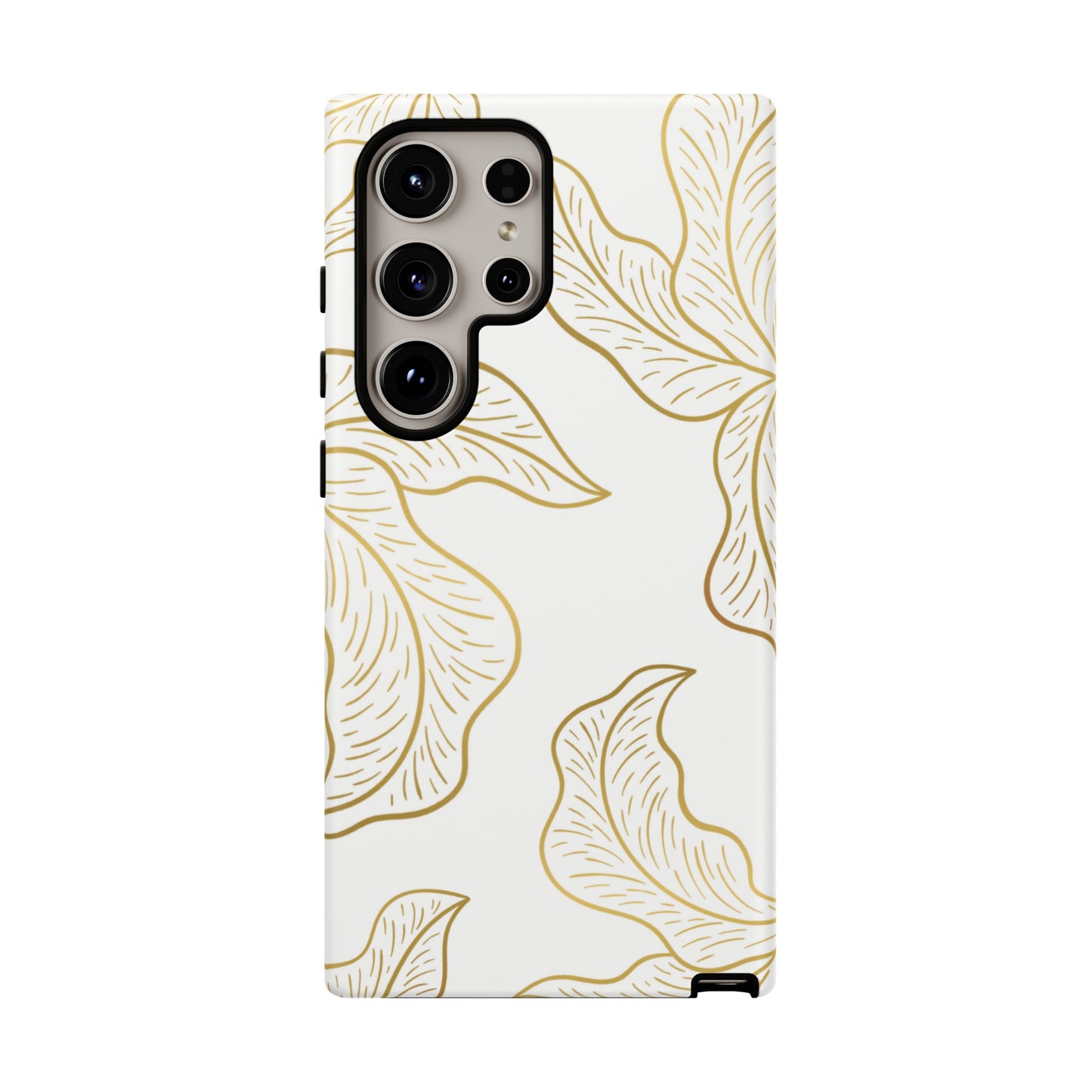 Gold Leaf on White | Tough Phone Case