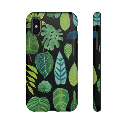 Leaves on Black | Tough Phone Case