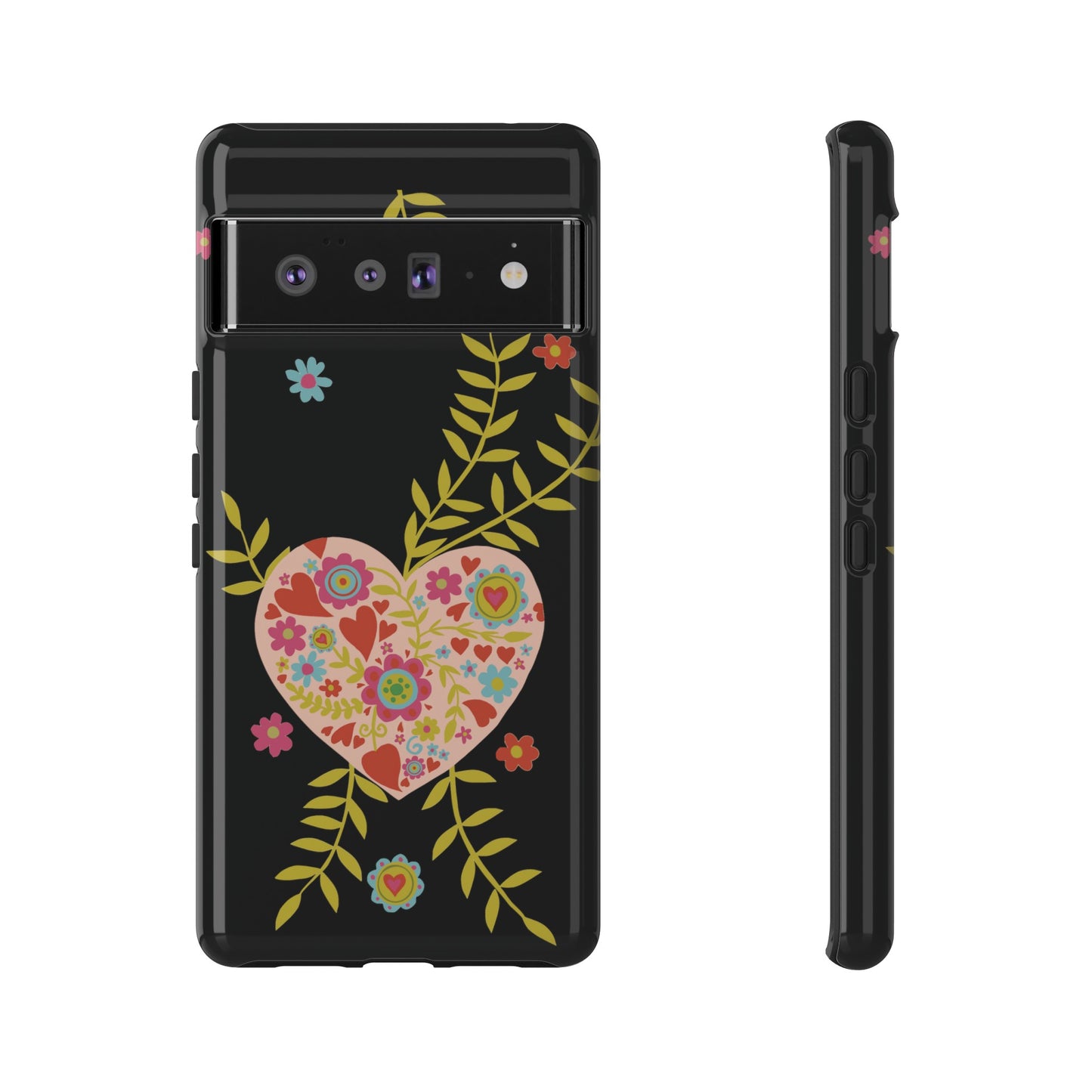 Let Love Bloom on Black | Tough Phone Case