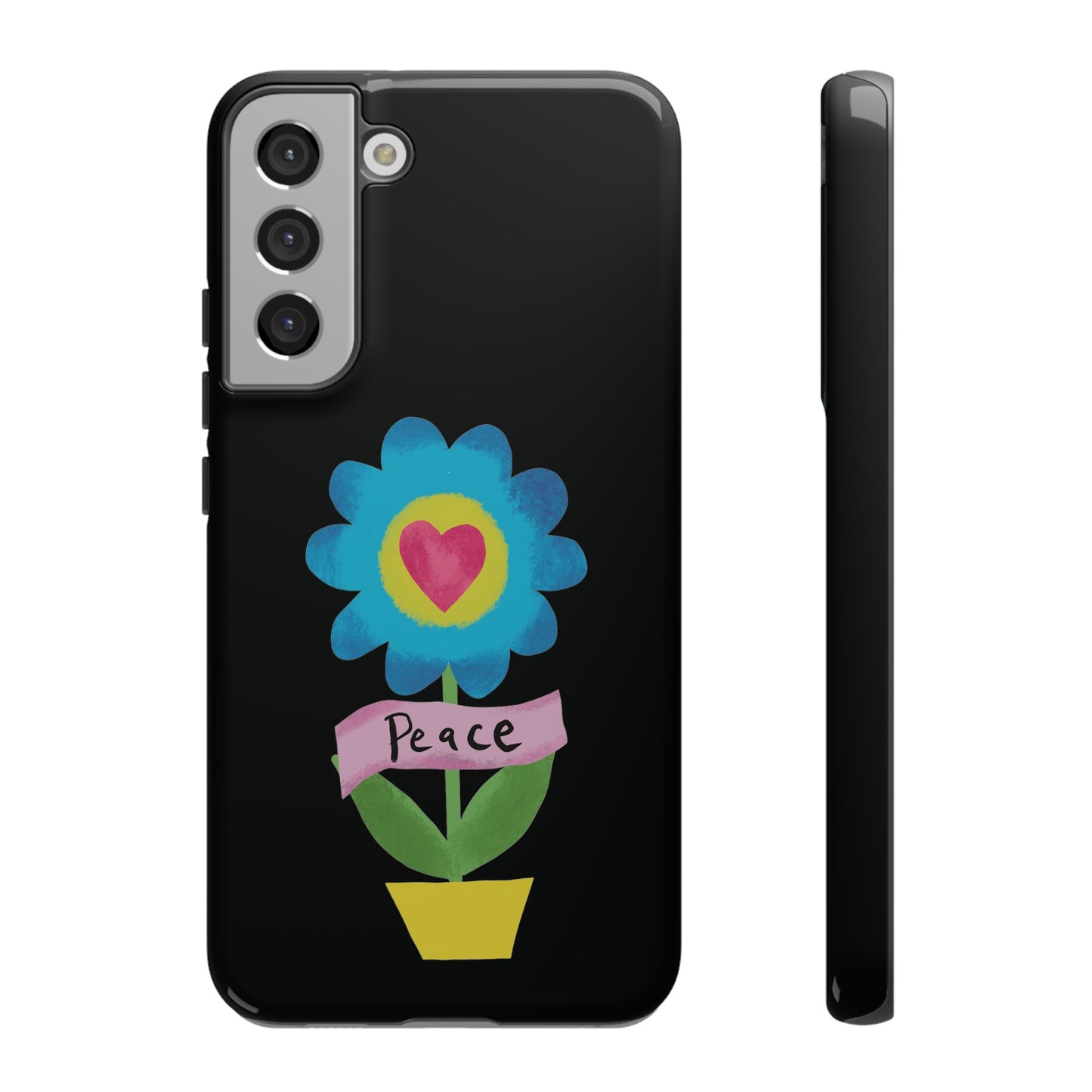 Peace Flower on Black | Tough Phone Case