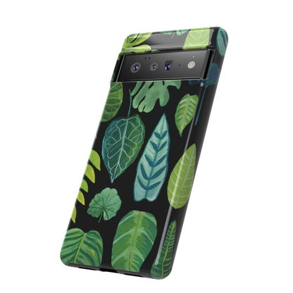 Leaves on Black | Tough Phone Case