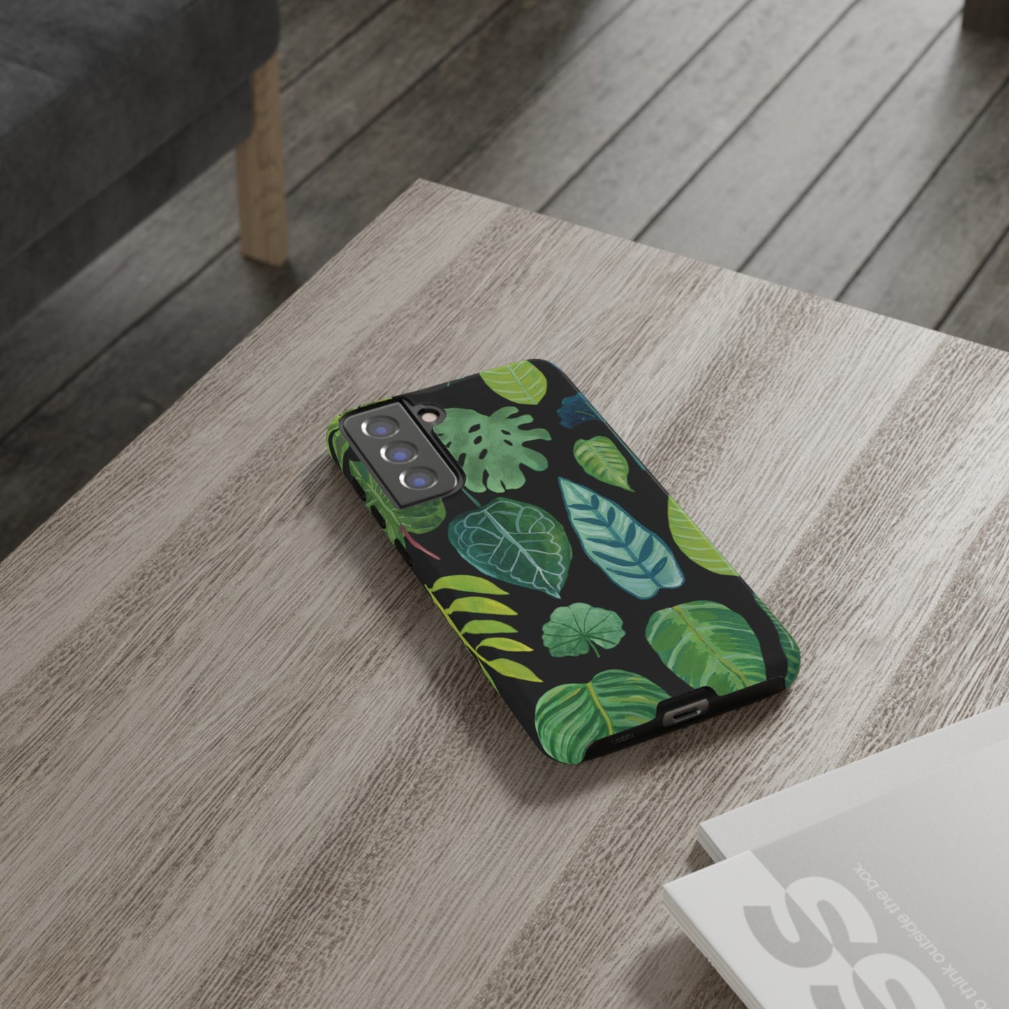 Leaves on Black | Tough Phone Case