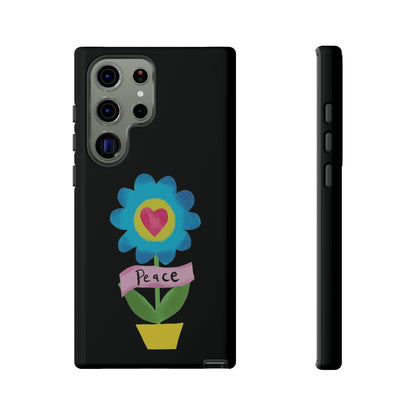 Peace Flower on Black | Tough Phone Case