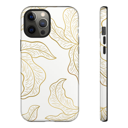 Gold Leaf on White | Tough Phone Case