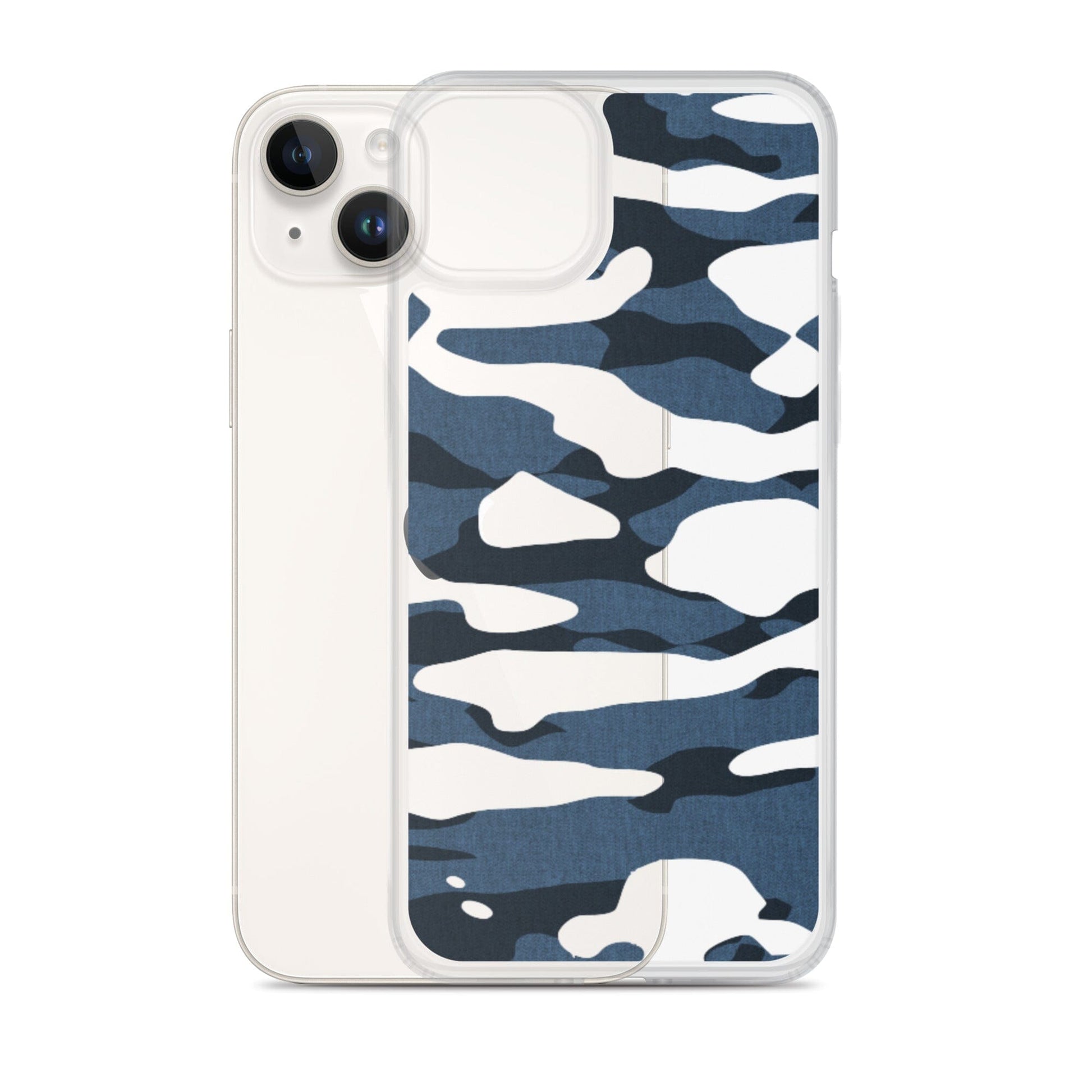 Blue Camo | Clear Phone Case 