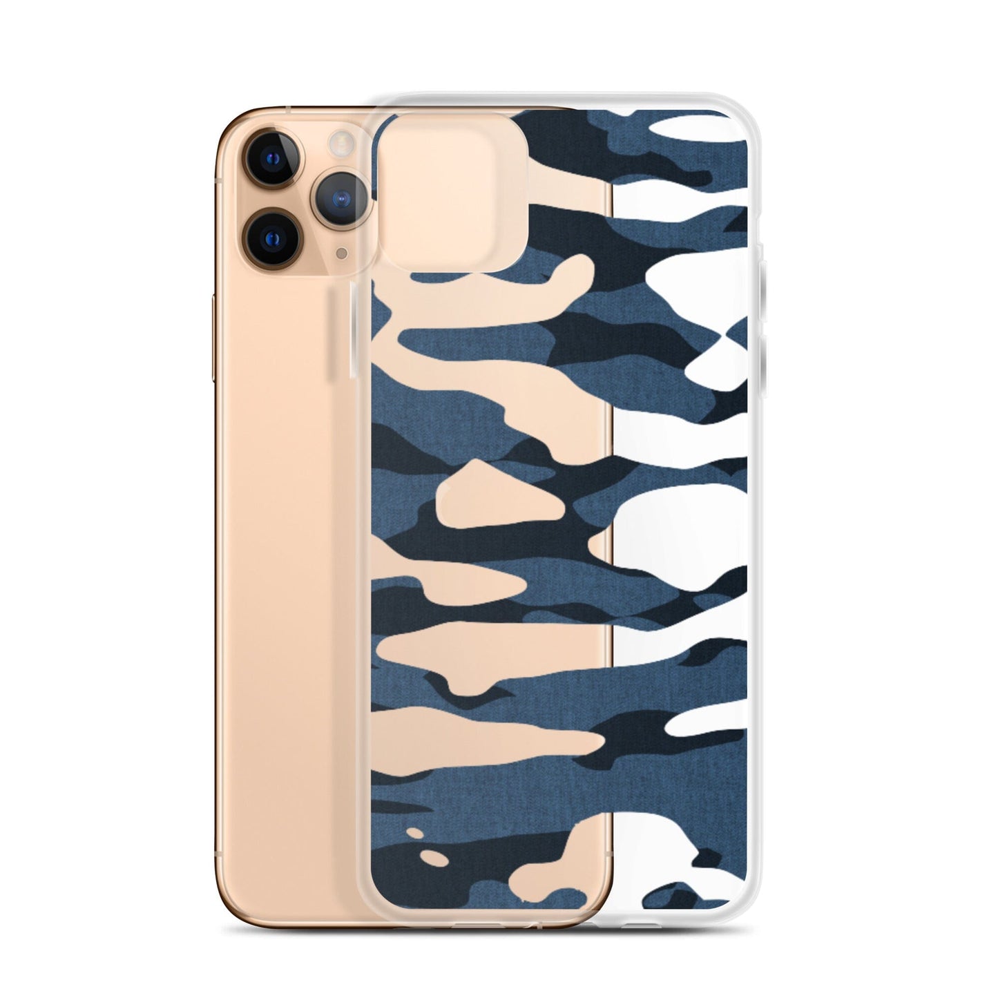 Blue Camo | Clear Phone Case 