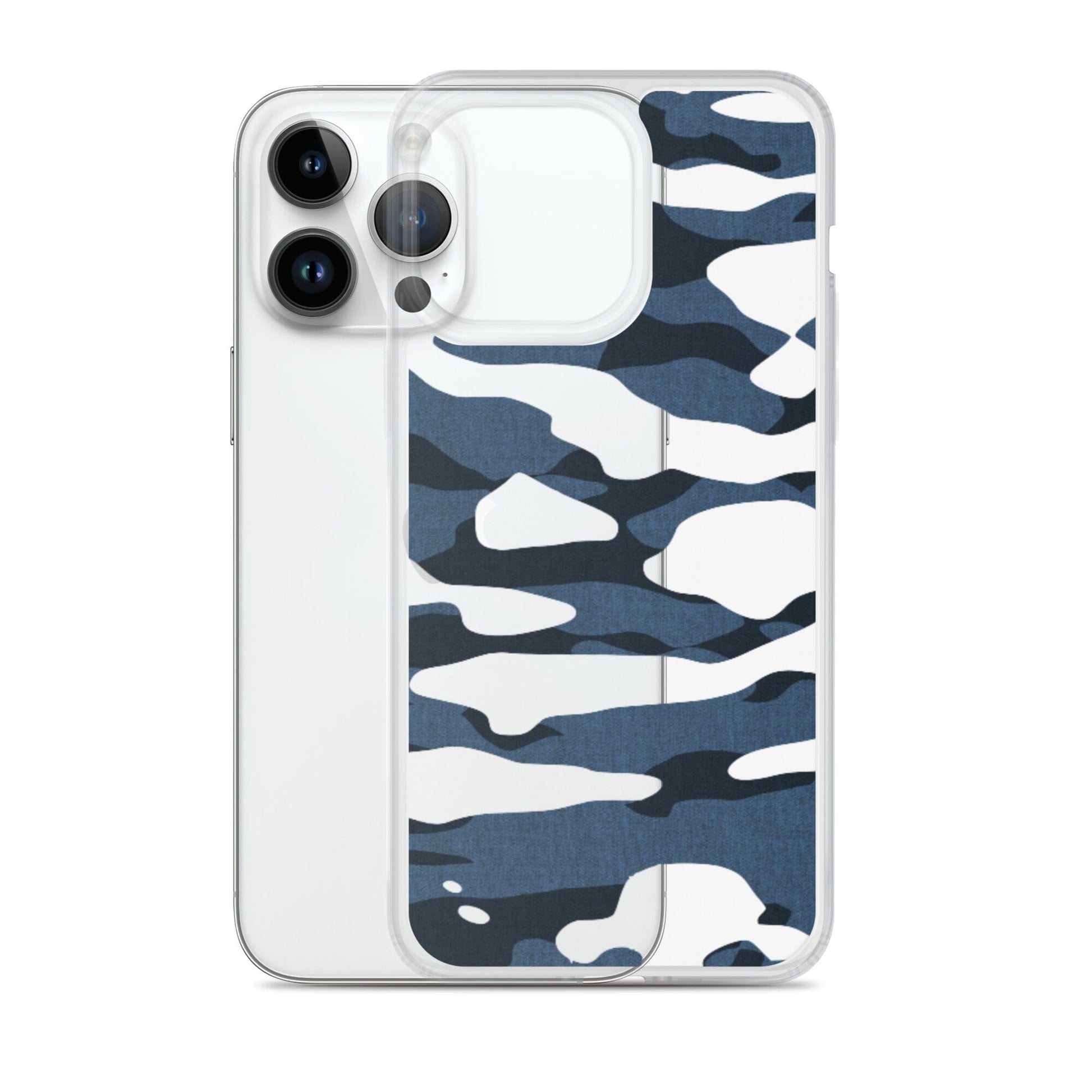 Blue Camo | Clear Phone Case 