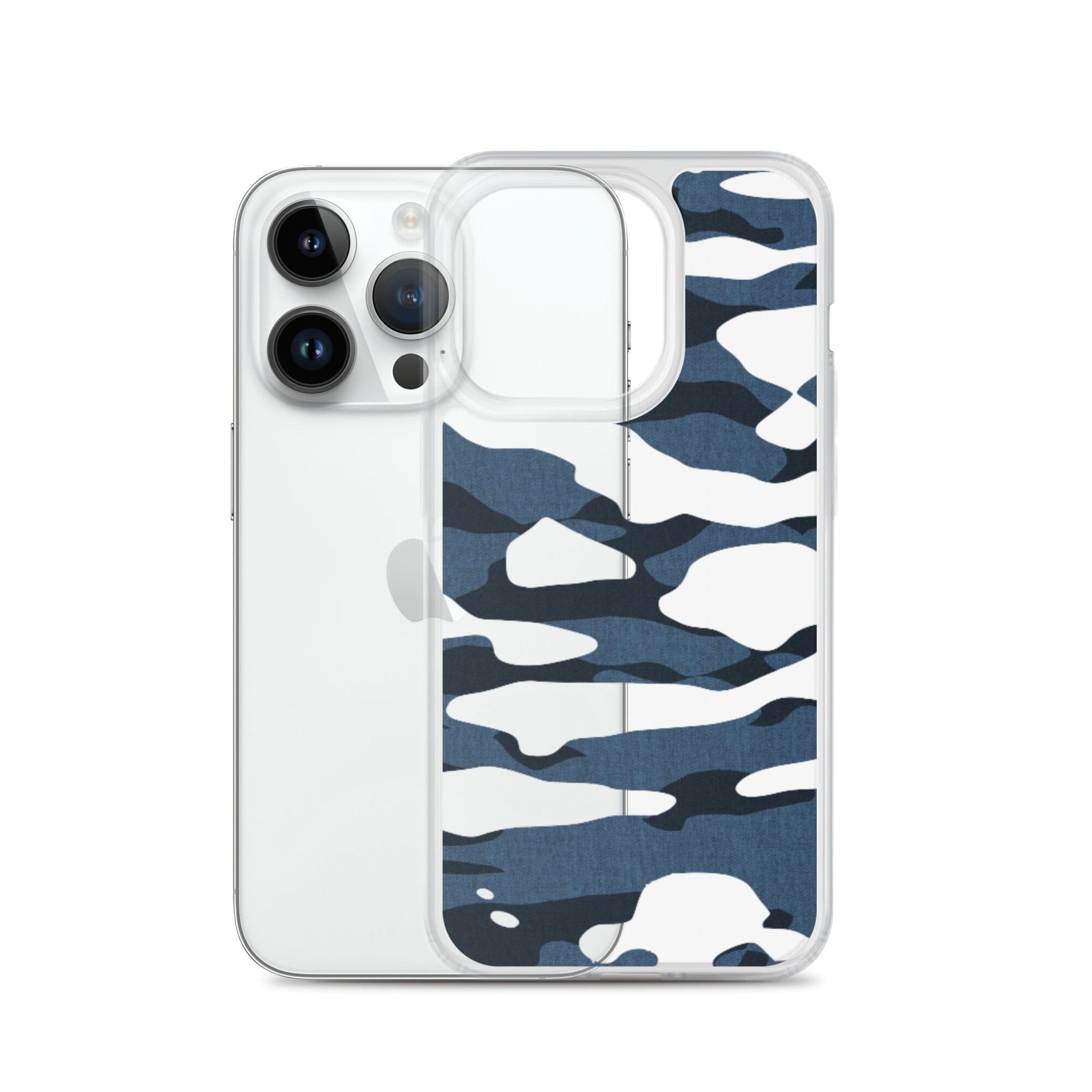 Blue Camo | Clear Phone Case 