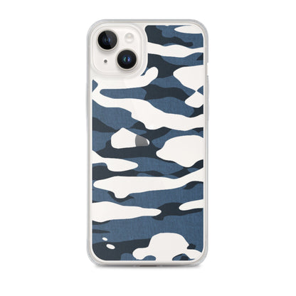 Blue Camo | Clear Phone Case 