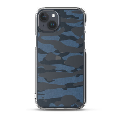 Blue Camo | Clear Phone Case 