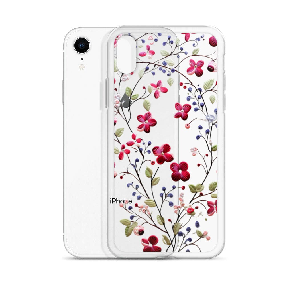 Embroidered Flowers | Clear Phone Case 