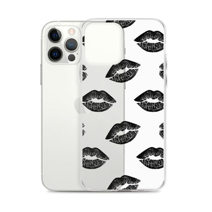 Lips in Black | Clear iPhone® Case 