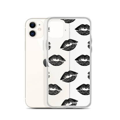 Lips in Black | Clear iPhone® Case 