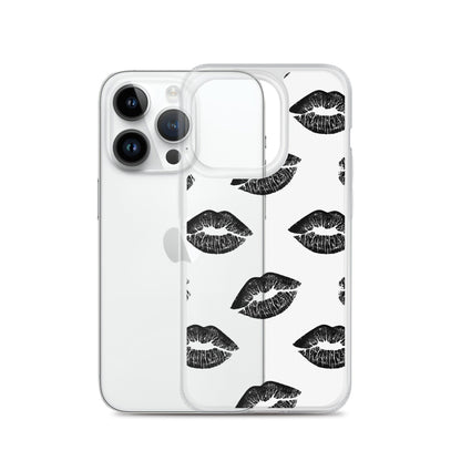 Lips in Black | Clear iPhone® Case 