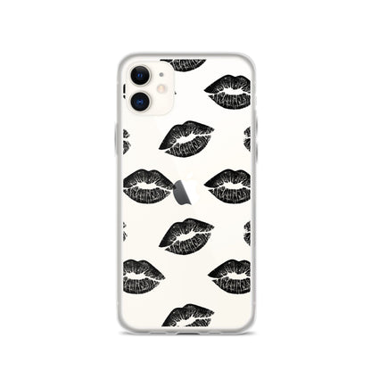 Lips in Black | Clear iPhone® Case 